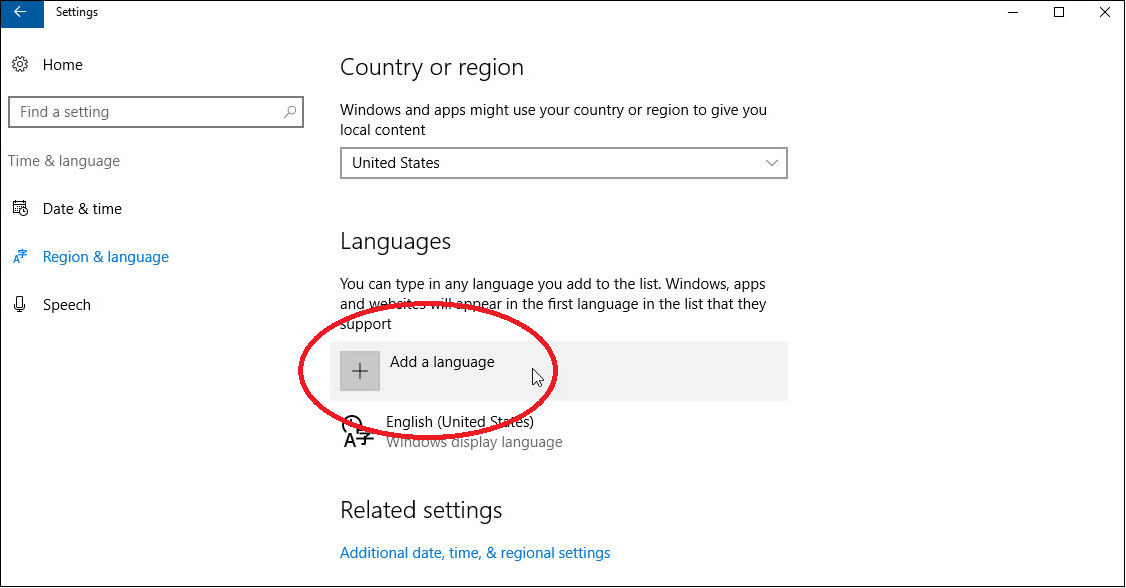 Add and Set Up Another Language in Windows 10 1