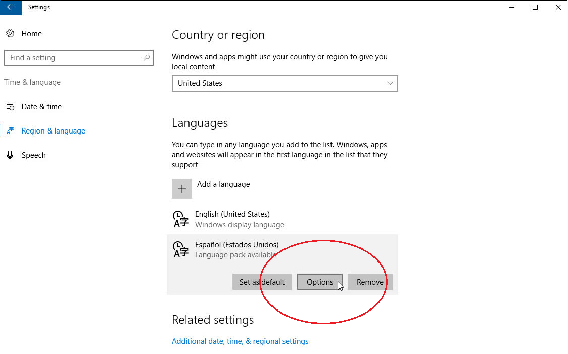 Add and Set Up Another Language in Windows 10 4